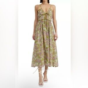 En Saison Sedna Medium Pink, Purple and Green Dress with Pleating